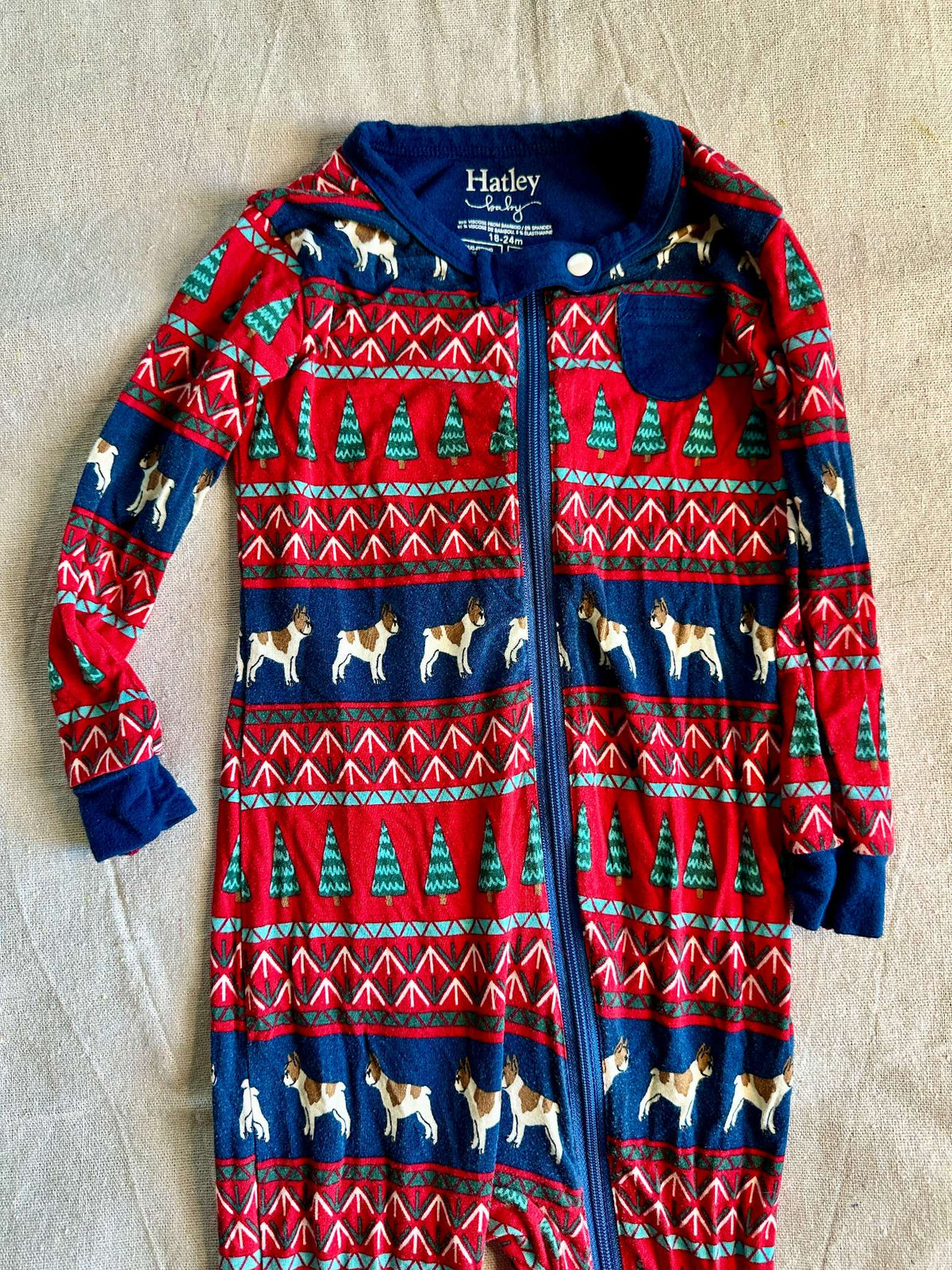 Bamboo French Bulldog Footed Sleeper, Kids 24 Month (18-24M)