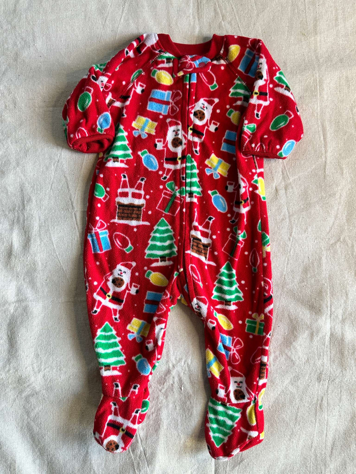 The Children's Place Christmas Fleece Footed Pajamas, Kids 6 Month (3-6M)