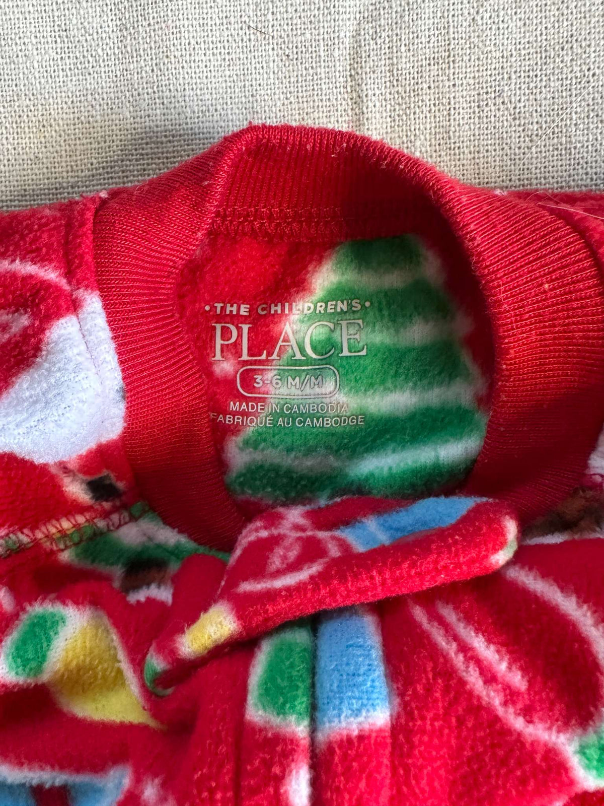 The Children's Place Christmas Fleece Footed Pajamas, Kids 6 Month (3-6M)
