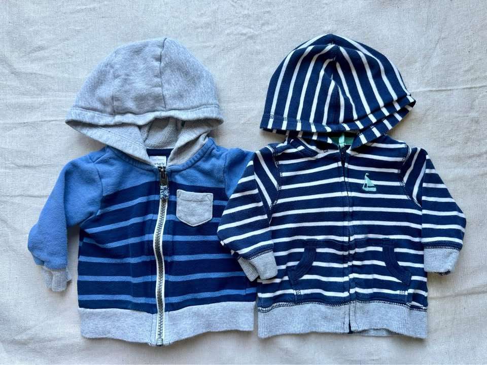 3M Carter's Zip-Up Hoodies x2, Kids 3 Month (0-3M)
