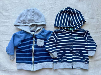 3M Carter's Zip-Up Hoodies x2, Kids 3 Month (0-3M)