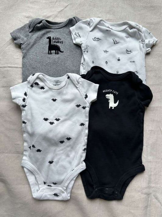 3M Carter's 4-Pack Dinosaur Bodysuits, Kids 3 Month (0-3M)