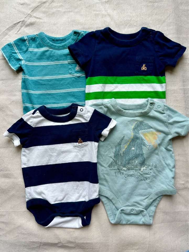 3M Baby Gap Short-Sleeve Bodysuit x4, Kids 3 Month (0-3M)