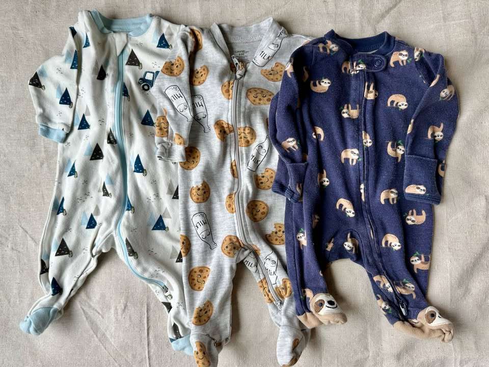 3M Carter's, George, and Tuffy Baby Sleepers x3, Kids 3 Month (0-3M)