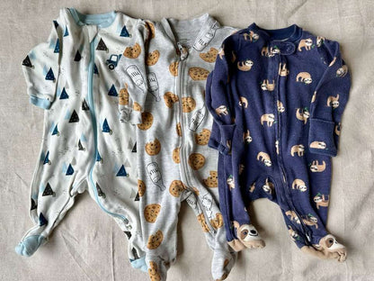 3M Carter's, George, and Tuffy Baby Sleepers x3, Kids 3 Month (0-3M)