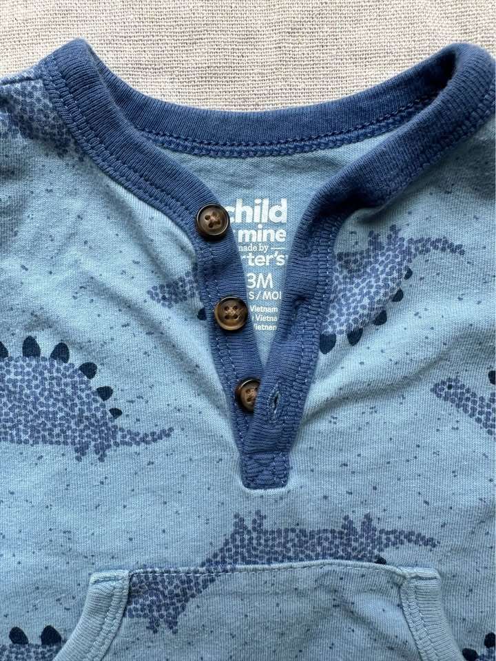 3M Child of Mine by Carter's Dinosaur Romper, Kids 3 Month (0-3M)