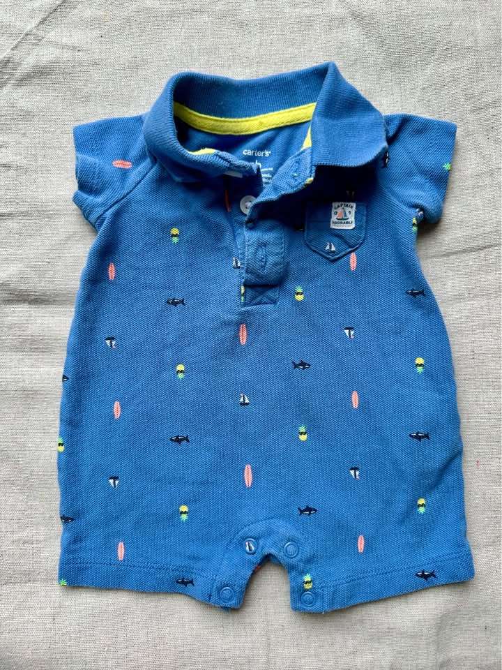 Newborn Carter's Polo Romper, Kids 3 Month (0-3M)