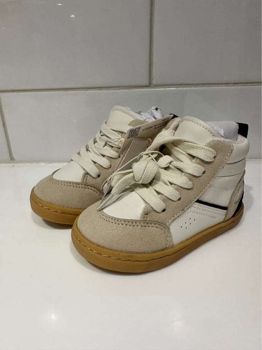 Size 6 (EU 22) BNWT Zara Baby High-Top Sneakers Cream Beige, Shoes 6.5 (Walkers:12-24 mth)