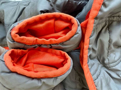18M Gusti light Puffer Jacket Grey Orange Baby Toddler Winter Coat, Kids 18 Month (12-18M)