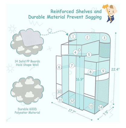 XL Diaper organizer for change table, pack & play or crib