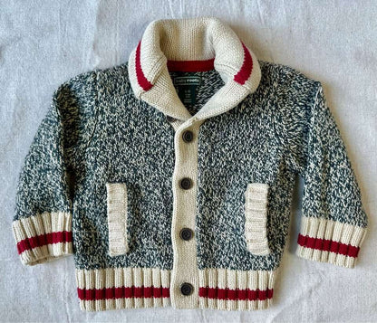 12-18M Baby Roots Shawl Collar Button Up Cardigan Cabin Sweater, Kids 18 Month (12-18M)