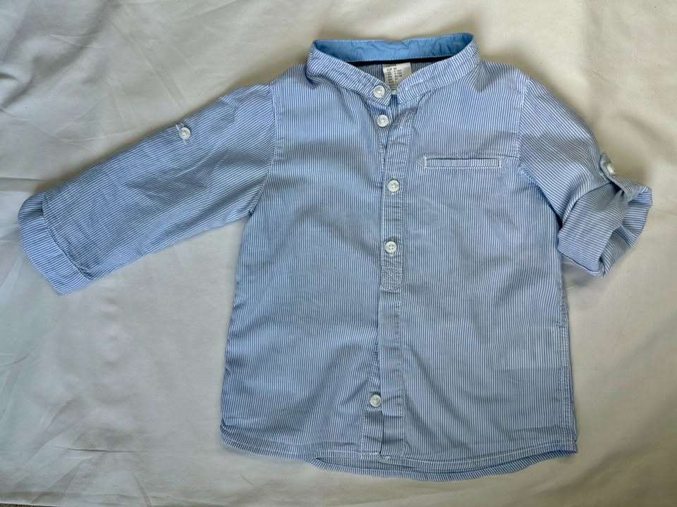 9-12M H&M light cotton striped shirt, Kids 12 Month (9-12M)