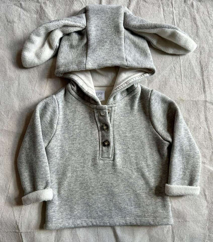 6M Nordstrom Baby grey bunny ears hoodie, Kids 6 Month (3-6M)