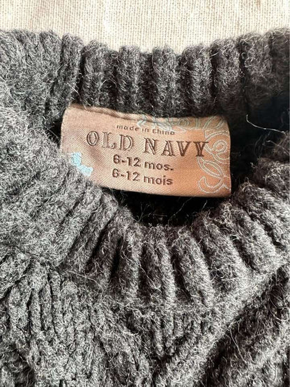 Old Navy dark charcoal gray cable knit sweater 6-12 mos, Kids 12 Month (9-12M)