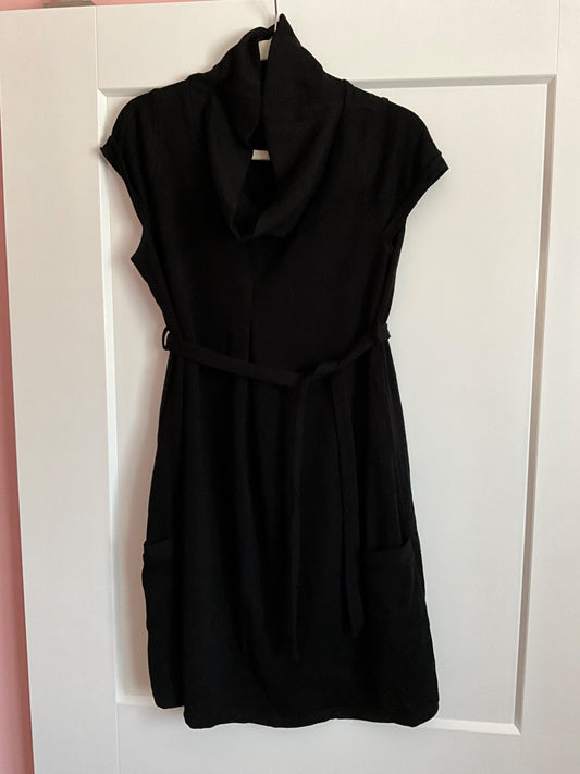 Jules & Jim Black Maternity Sweater Dress w/ Belt. Size Large., Maternity L (12-14)