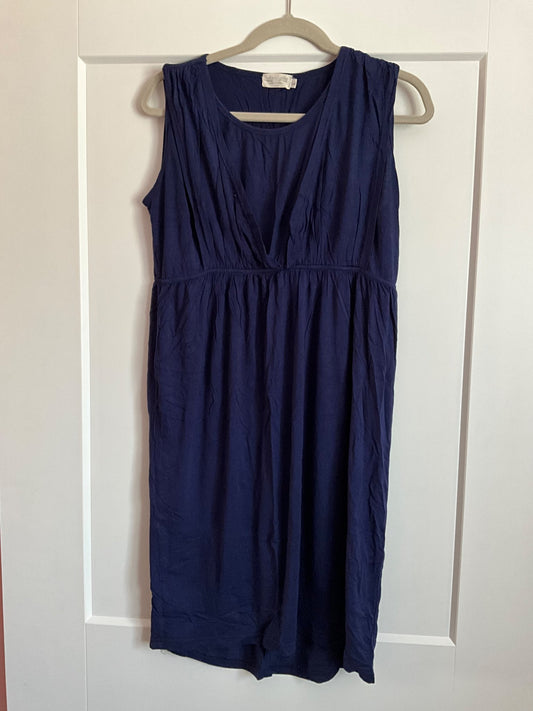 Ella Bella Dark Blue Maternity & Nursing Dress. Size Large., Maternity L (12-14)