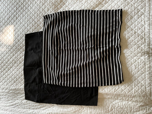 Thyme Maternity Skirts (1 Black; 1 Stripped) Size XL., Maternity XL (16-18)