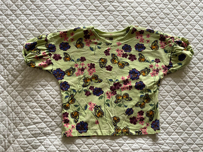 TEA Girls Butterfly/ Floral Cotton Short $ T Set (Size 6), Kids 6/6X (extra small)