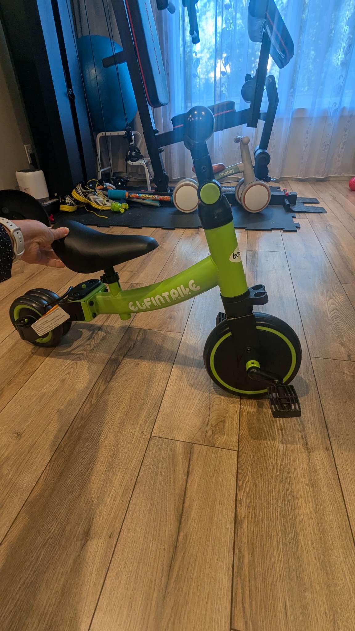 2 Toddler bikes - one with adjustable back wheels
