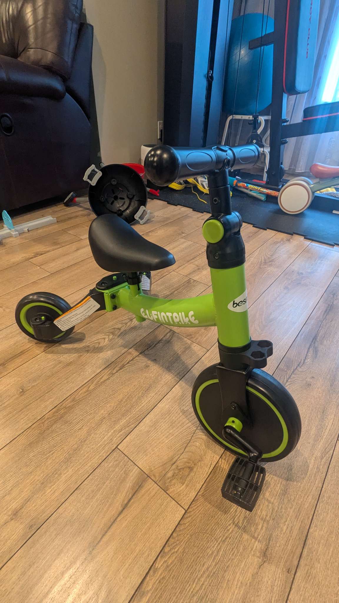 2 Toddler bikes - one with adjustable back wheels
