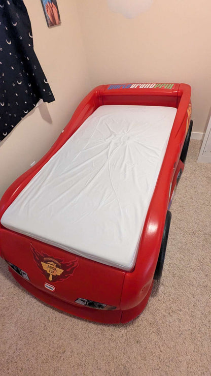 Lightning McQueen car bed with mattress and box spring