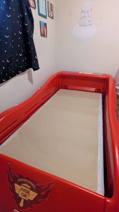 Lightning McQueen car bed with mattress and box spring
