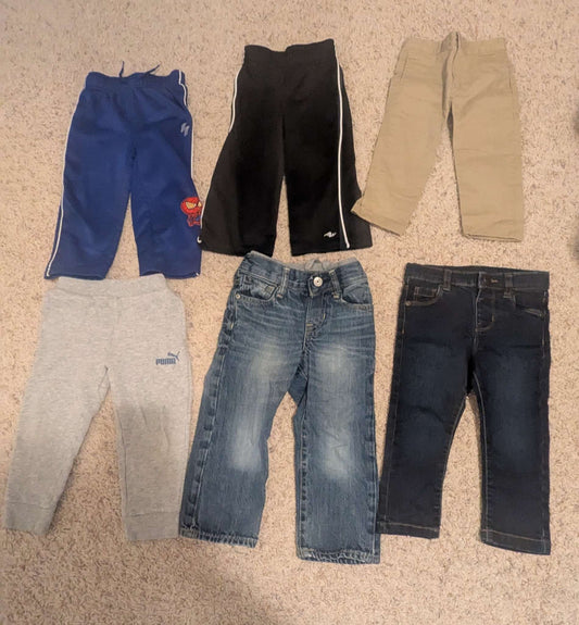 6 lowers / denims and pants - 2 -3 T boys , Kids 3T