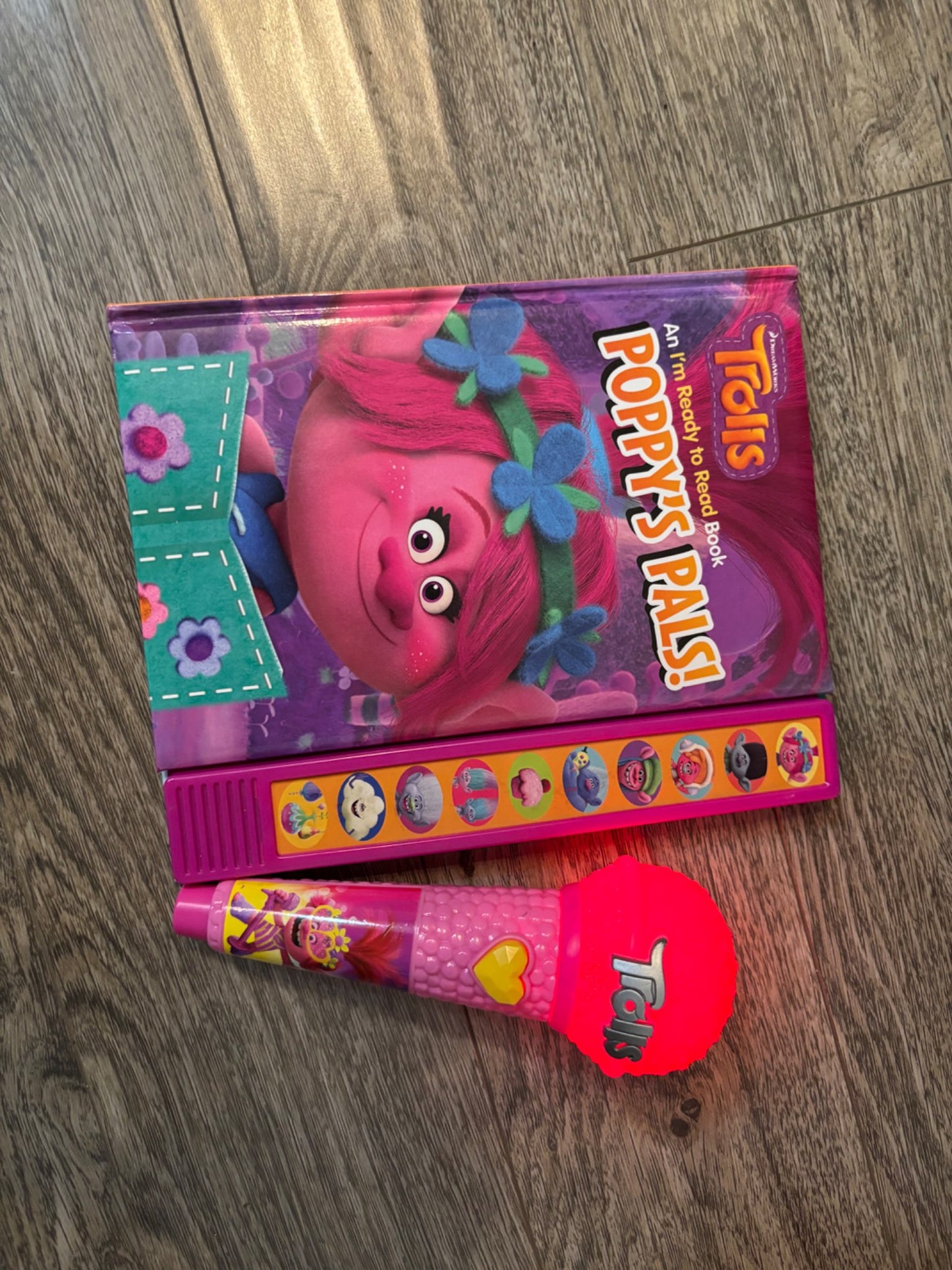 Trolls book and microphone