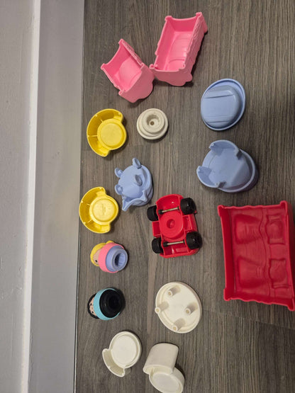 Vintage Fisher Price Dollhouse Set Furniture and Characters