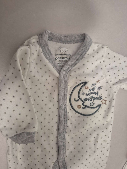 Preemie Baby Neutral and Gray Bundle Onsies And Sleepers And Hat, Kids Newborn