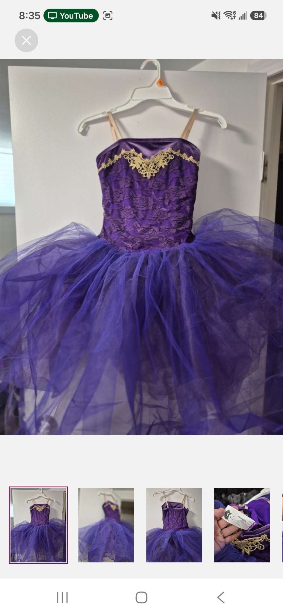 Purple Ballet Dress With Tulle Tutu Curtain Call, Kids 8