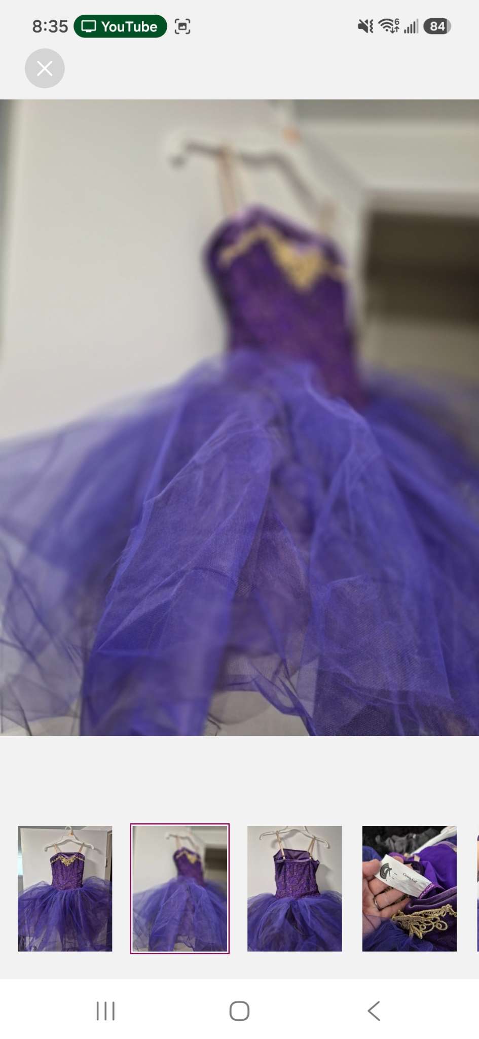 Purple Ballet Dress With Tulle Tutu Curtain Call, Kids 8