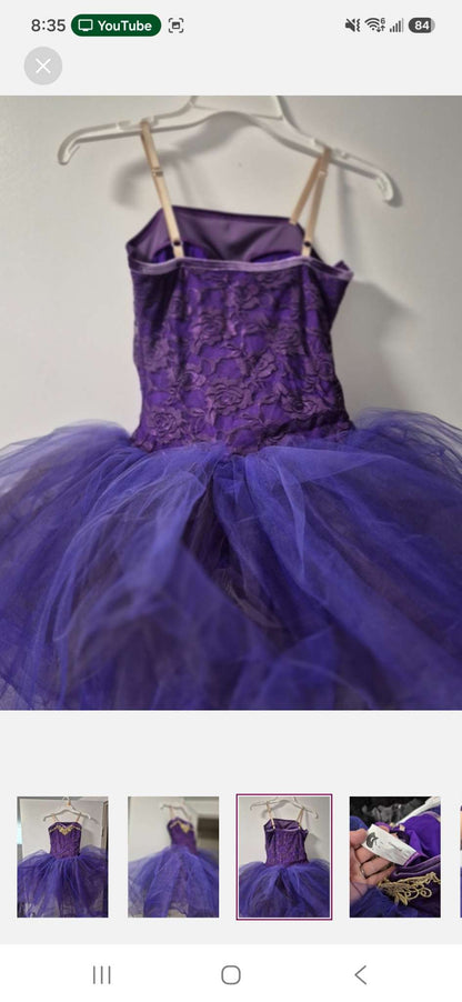 Purple Ballet Dress With Tulle Tutu Curtain Call, Kids 8