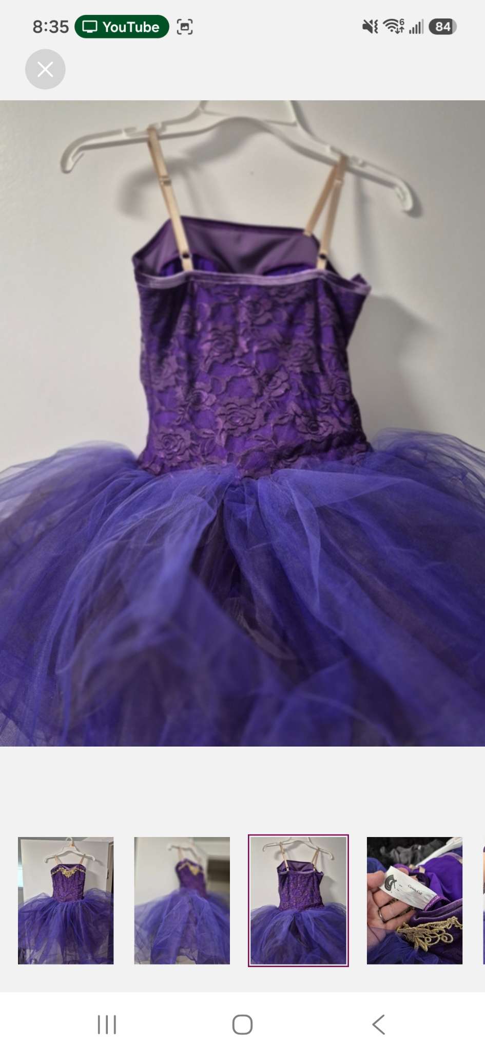 Purple Ballet Dress With Tulle Tutu Curtain Call, Kids 8
