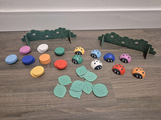 Janod Kids Wooden Ladybug and Leaf Matching Toy Game Learning Resources