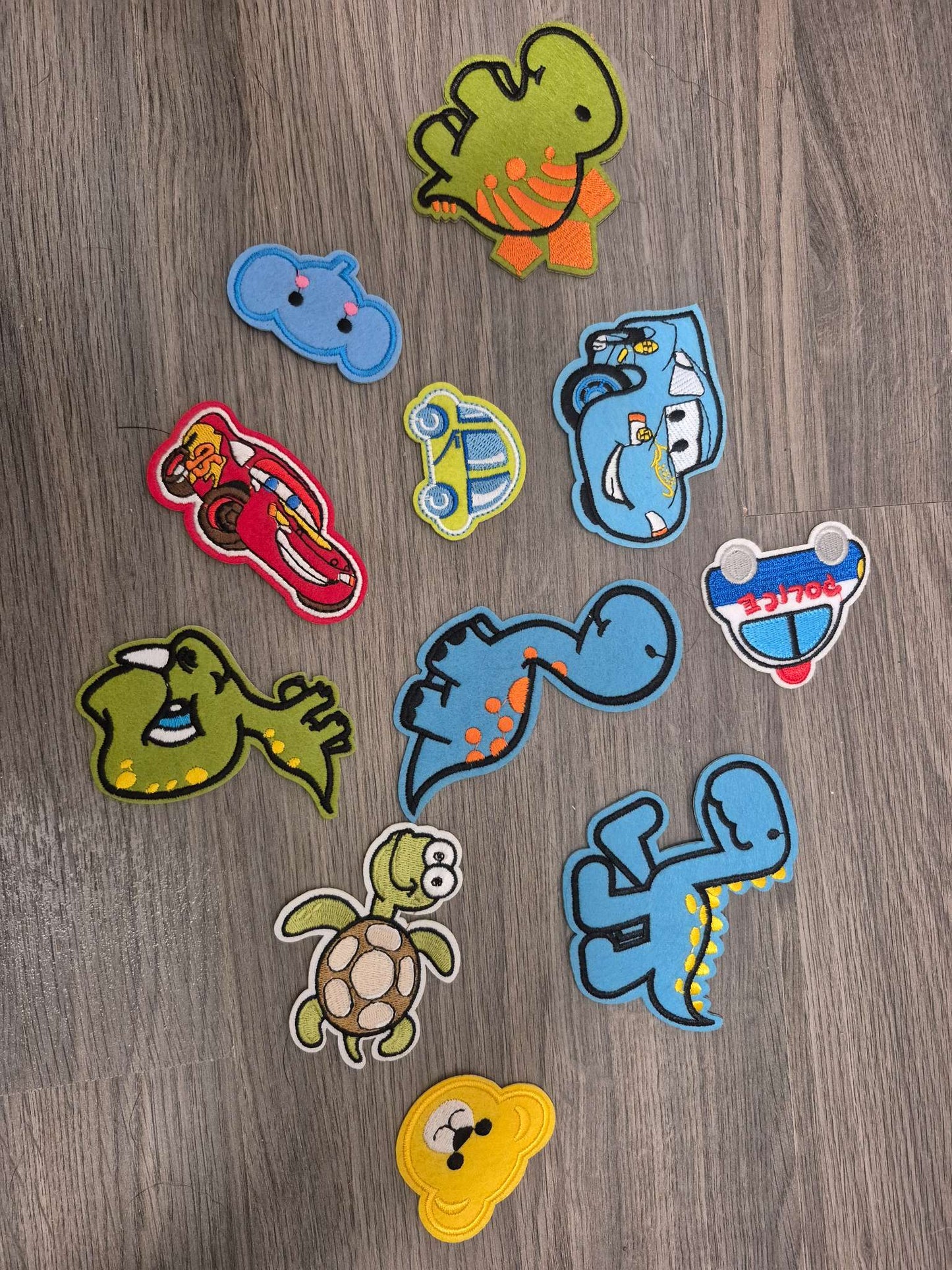 Iron on patches Cars Lightening McQueen Dinosaurs
