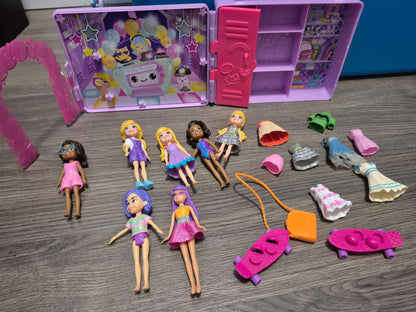 Polly Pocket Disco Dance Fashion Playset and many extras