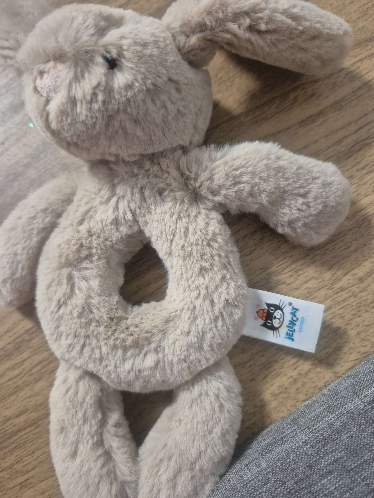 Jellycat Bashful Beige Bunny Ring Rattle New With Tags