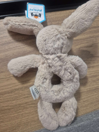 Jellycat Bashful Beige Bunny Ring Rattle New With Tags