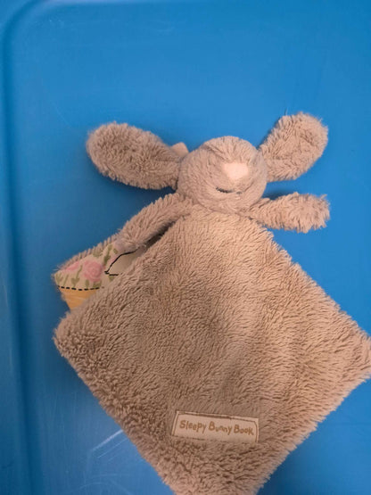 Little Jellycat Sleepy Bashful Beige Bunny Baby Comforter / Soft Book