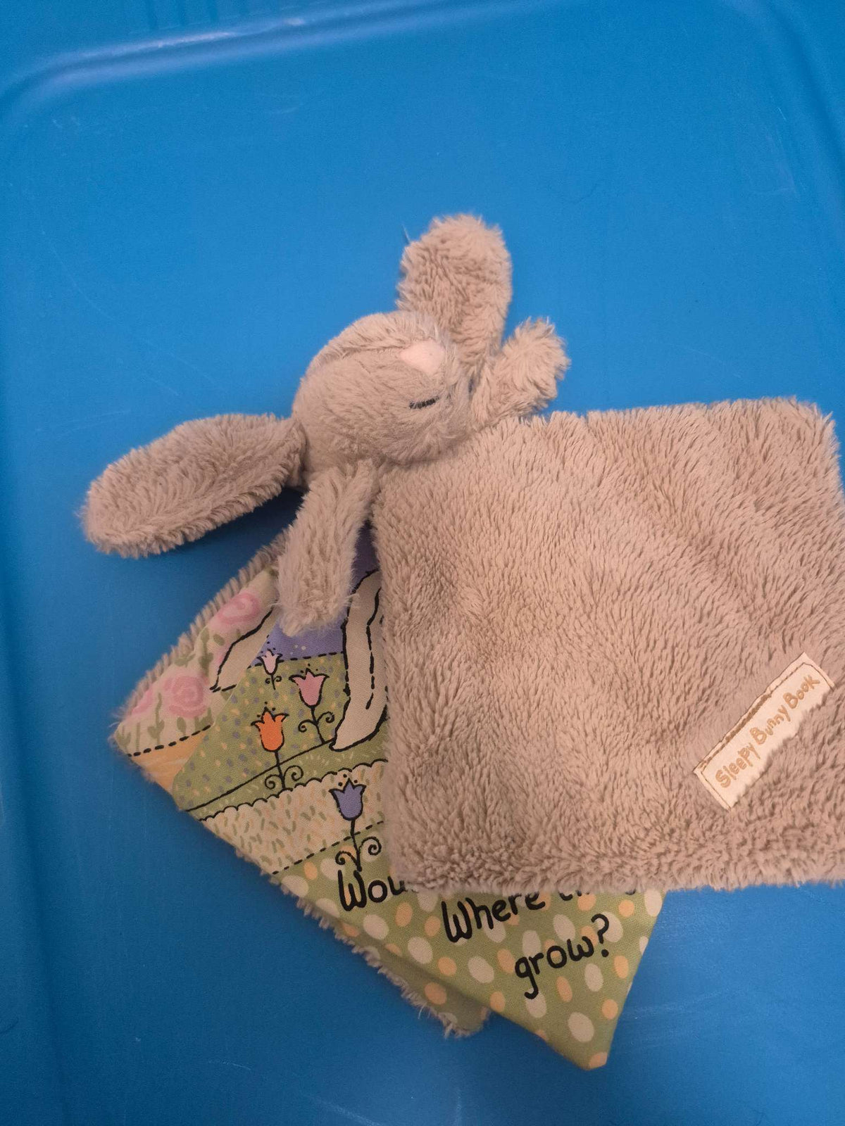 Little Jellycat Sleepy Bashful Beige Bunny Baby Comforter / Soft Book