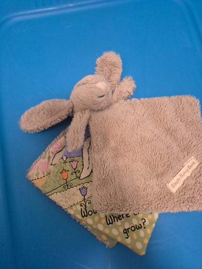 Little Jellycat Sleepy Bashful Beige Bunny Baby Comforter / Soft Book