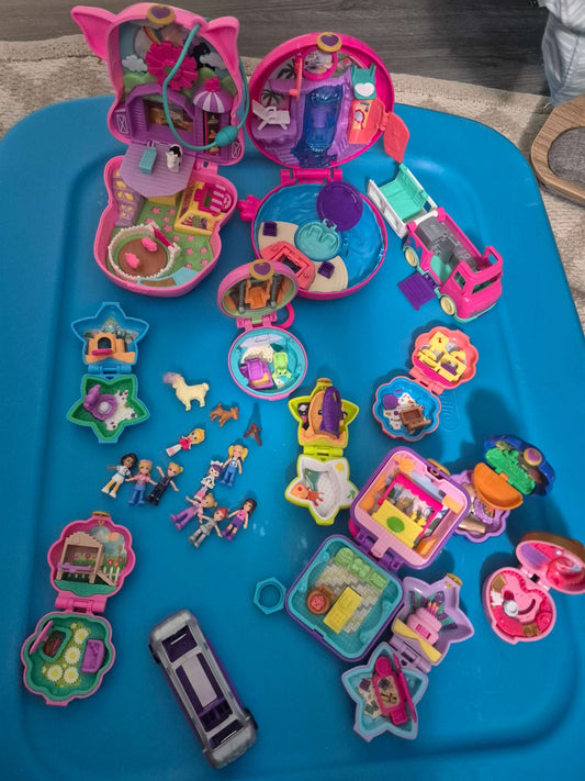 Large Polly Pocket Minis Bundle Compacts and Figures