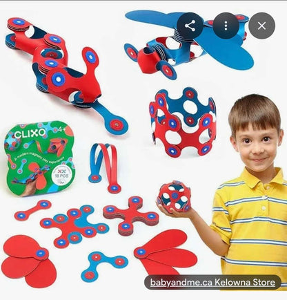 Clixo Itsy Pack, Flexible STEM Magnetic Travel Toys