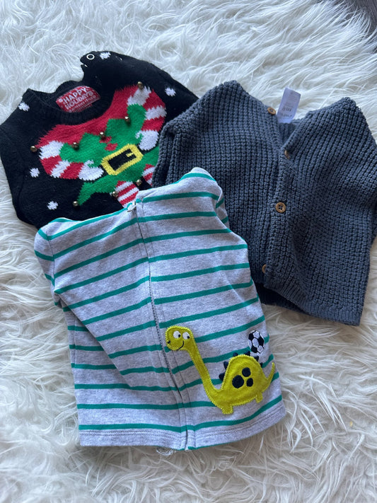 3 sweaters 6-12 months , Kids 9 Month (6-9M)