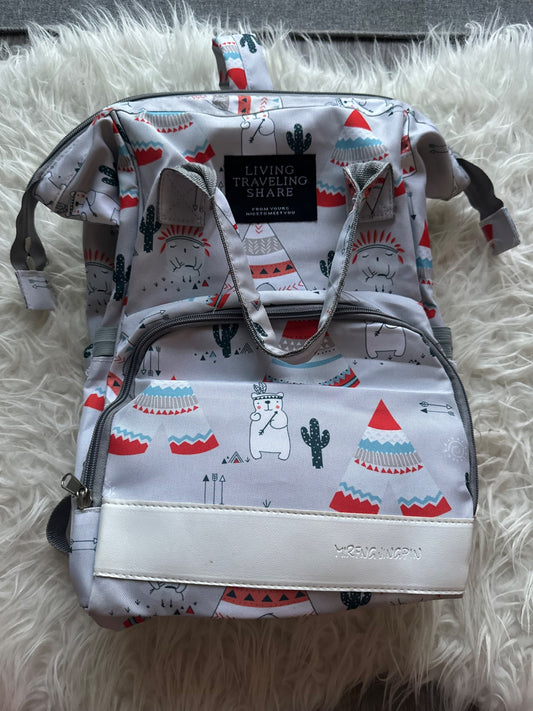Bear/Native pattern diaper bag