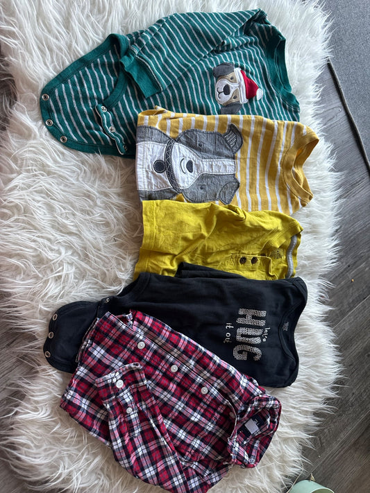 4 long sleeve and a plaid button up, Kids 24 Month (18-24M)