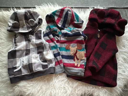 2 flannel sweats and a vest, Kids 24 Month (18-24M)