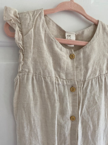 Linen Style Romper (4T) , Kids 4/4T