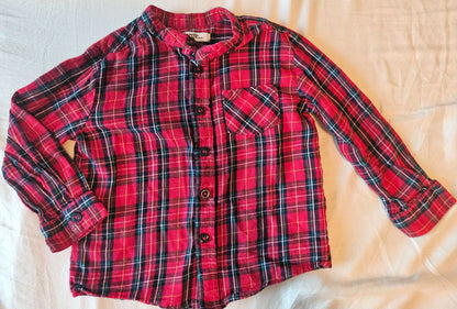 Red and Green Christmas dress shirt George size 3T, Kids 3T